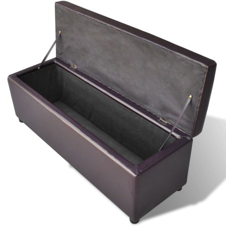 Banc long de rangement bois marron