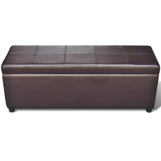 Banc long de rangement bois marron