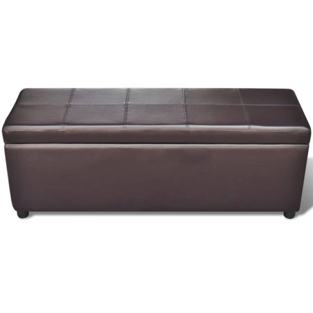 Banc long de rangement bois marron