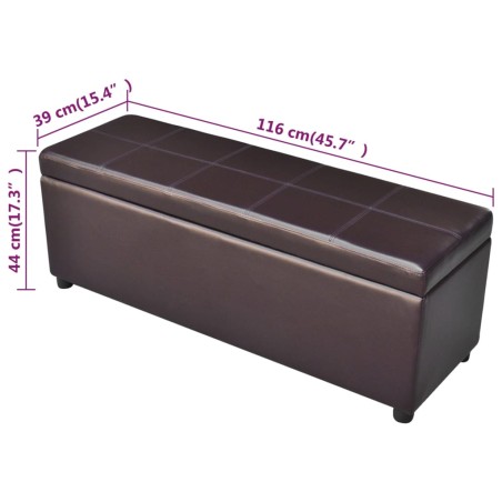 Banc long de rangement bois marron
