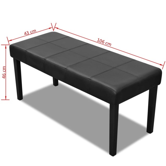 Banc en cuir synthétique de haute qualité Noir