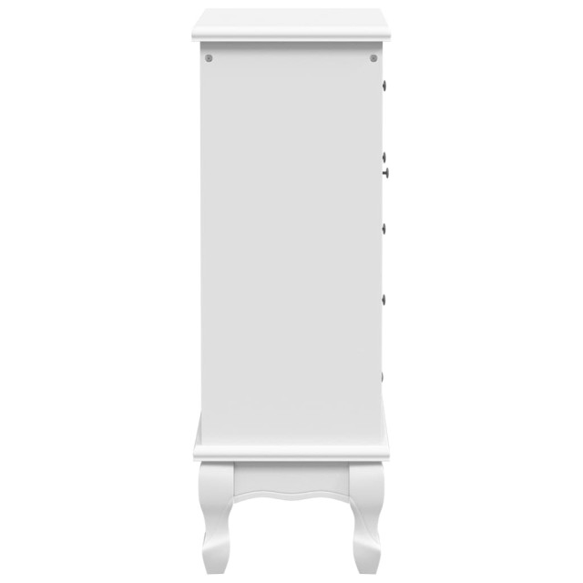 Armoire avec 5 tiroirs et 2 étagères Blanc