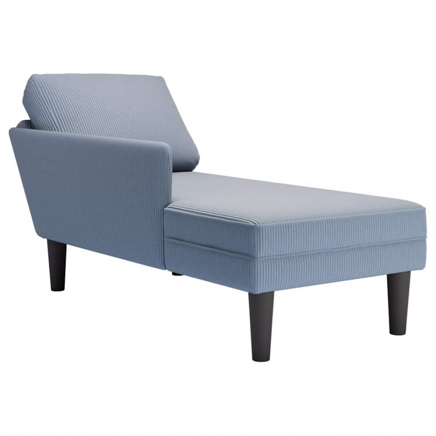 Chaise longue avec coussin bleu tissu...