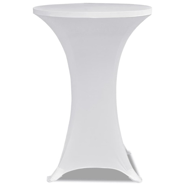 Housses élastiques de table Ø 60 cm Blanc 2 pcs