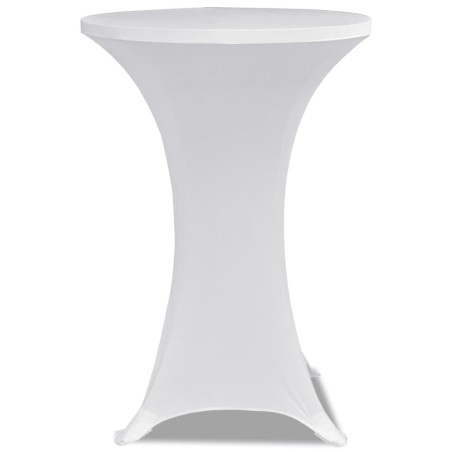 Housses élastiques de table Ø 60 cm Blanc 2 pcs
