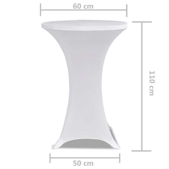 Housses élastiques de table Ø 60 cm Blanc 2 pcs