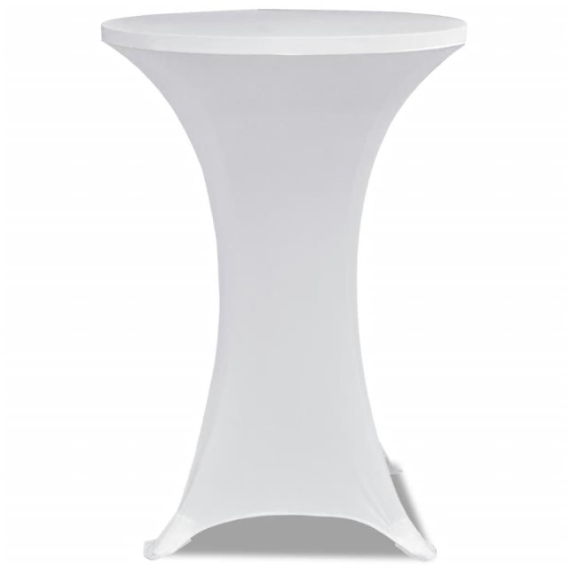Housse de table Ø 70 cm Blanc extensible 2 pcs