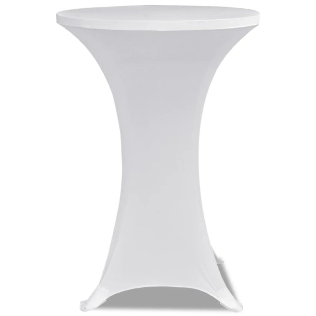 Housses élastiques de table Ø 80 cm Blanc 2 pcs