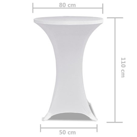 Housses élastiques de table Ø 80 cm Blanc 2 pcs