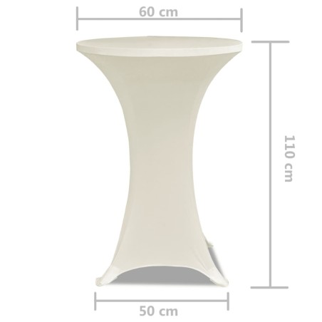 Housse de table Ø 60 cm Crème extensible 2 pcs