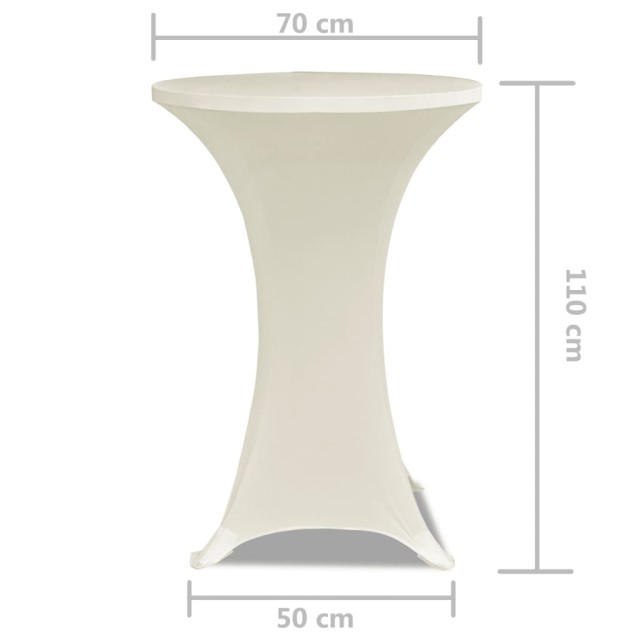 Housse de table Ø 70 cm Crème extensible 2 pcs