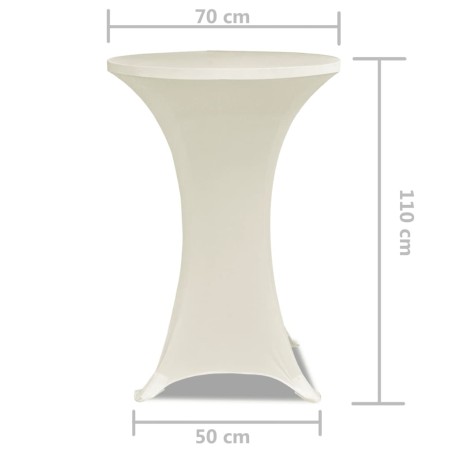 Housse de table Ø 70 cm Crème extensible 2 pcs