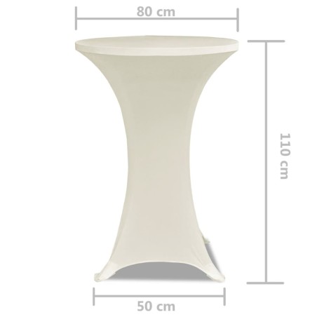 Housse de table Ø 80 cm Crème extensible 2 pcs