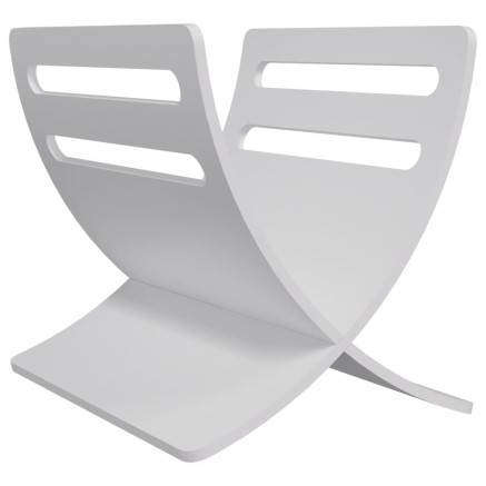 Porte-revue en bois sur pied Blanc 2