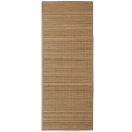 Tapis en bambou marron à latte rectangulaire 80 x 200 cm 2