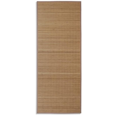 Tapis en bambou marron à latte rectangulaire 80 x 200 cm
