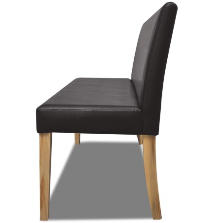 Banc 139,5 cm Marron foncé Similicuir