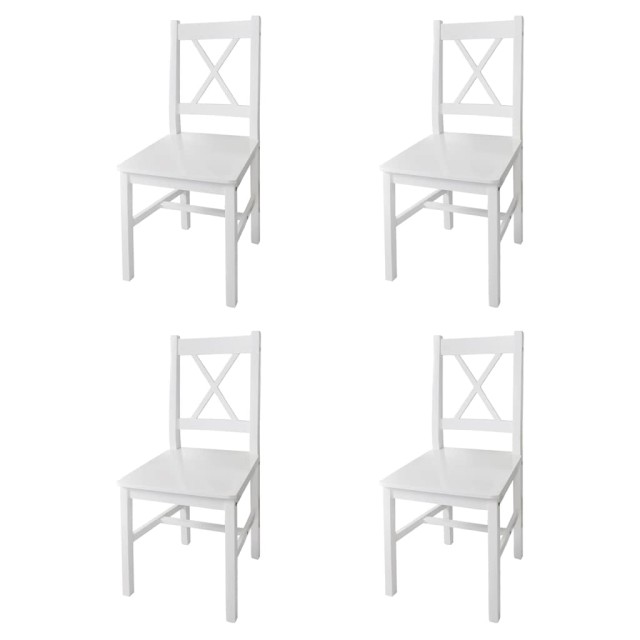 Chaises à manger lot de 4 blanc bois de pin