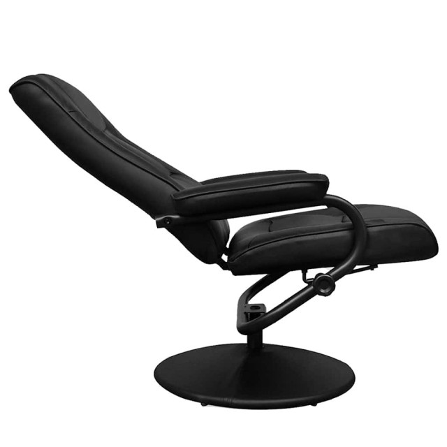 Fauteuil TV avec repose-pied Noir Similicuir