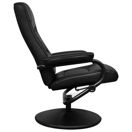 Fauteuil TV avec repose-pied Noir Similicuir