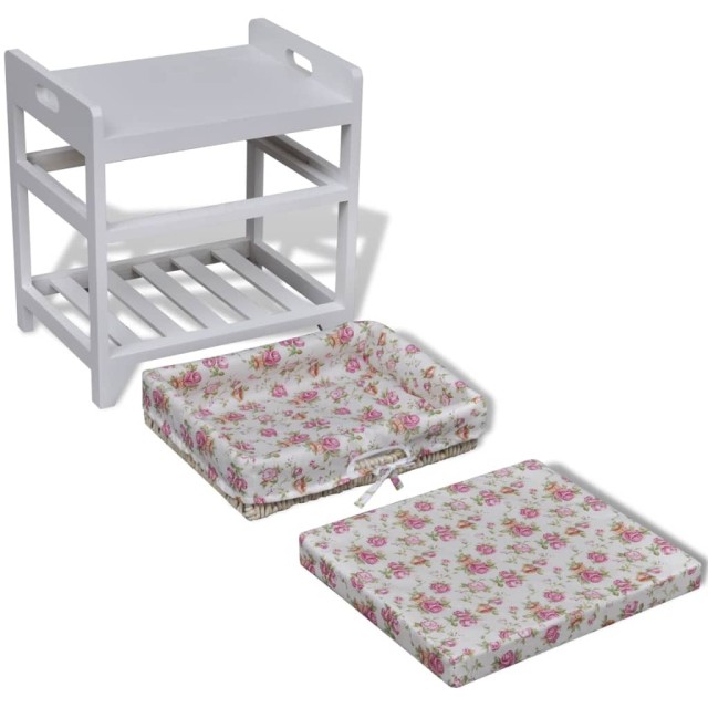 Banc de rangement avec étagère à chaussures et panier Paulownia