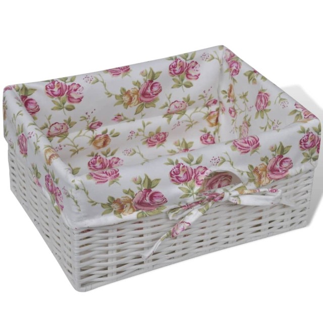 Armoire avec 1 tiroir et 2 paniers Blanc Bois de Paulownia