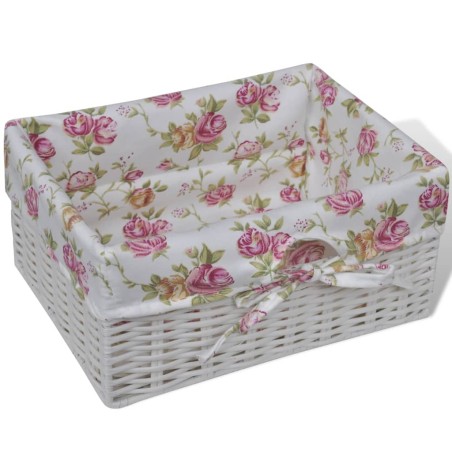 Armoire avec 1 tiroir et 2 paniers Blanc Bois de Paulownia