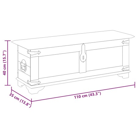 Coffre de rangement Bois de manguier brut