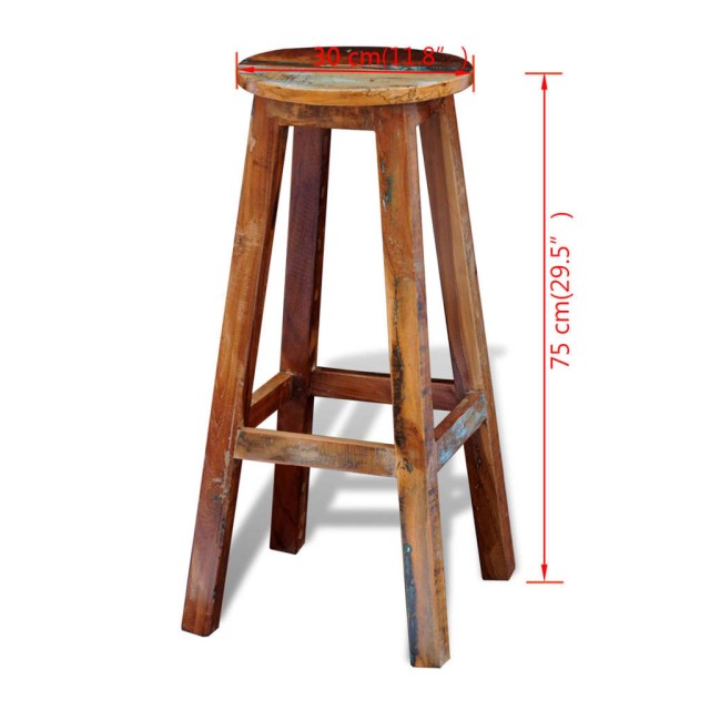 Tabouret de bar Bois de récupération massif