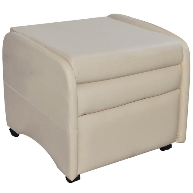 Fauteuil pliable crème similicuir