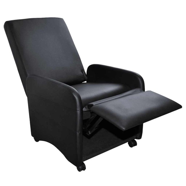Fauteuil pliable noir similicuir