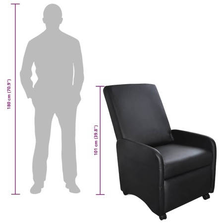 Fauteuil pliable noir similicuir