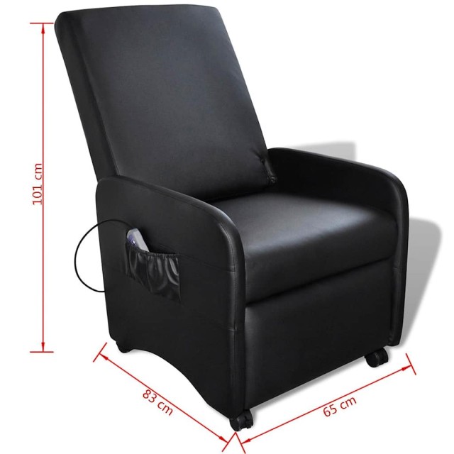 Fauteuil de massage Noir Similicuir