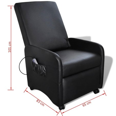 Fauteuil de massage Noir Similicuir