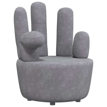 Chaise en forme de main gris velours