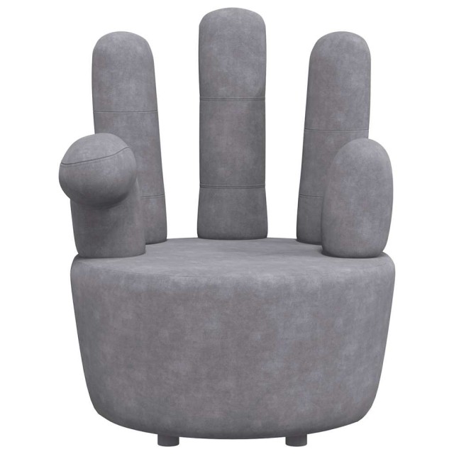 Chaise en forme de main gris velours