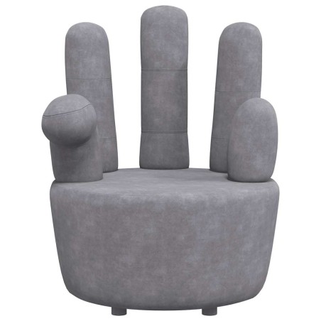 Chaise en forme de main gris velours