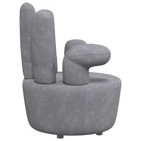 Chaise en forme de main gris velours