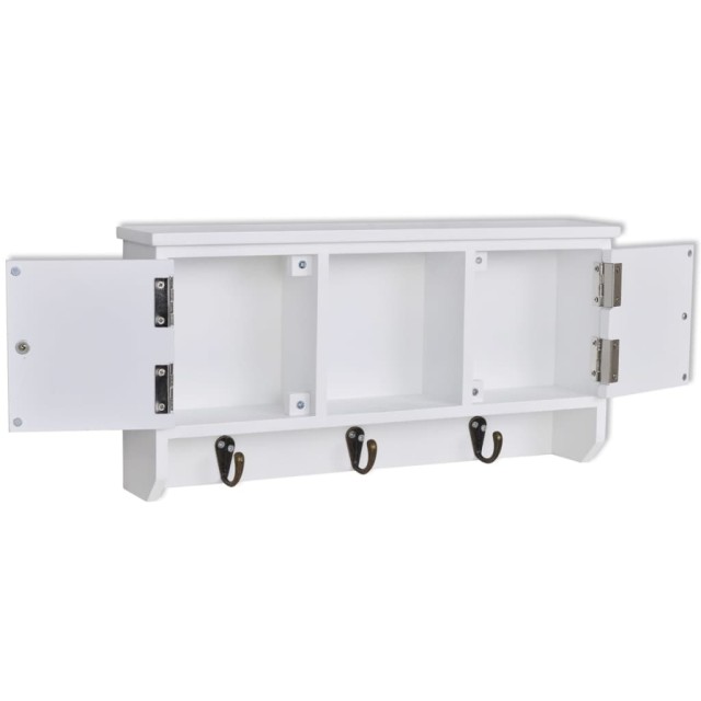 Armoire murale pour clés et bijoux avec portes et crochets