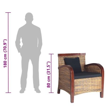 Fauteuil Rotin tissé à la main