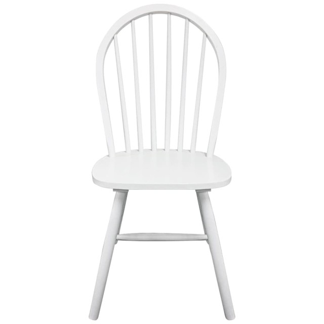 Chaises à manger lot de 2 blanc bois d'hévéa solide