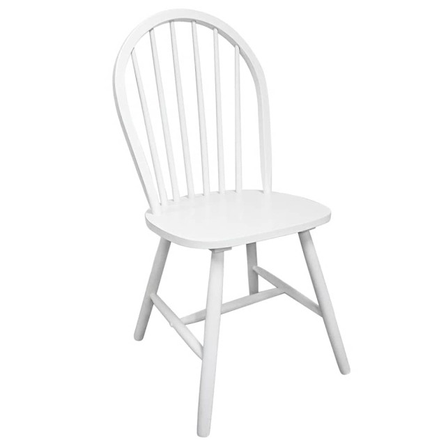 Chaises à manger lot de 4 blanc bois d'hévéa solide