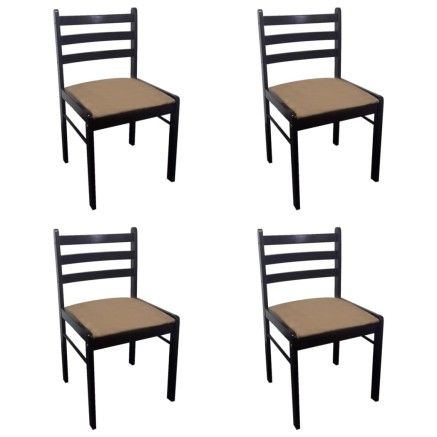Chaises à manger lot de 4 marron hévéa solide et velours 2