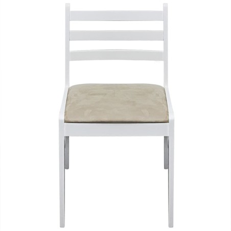 Chaises à manger lot de 2 blanc hévéa solide et velours