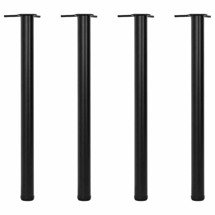 4 pieds de table réglables en hauteur 870 mm Noir