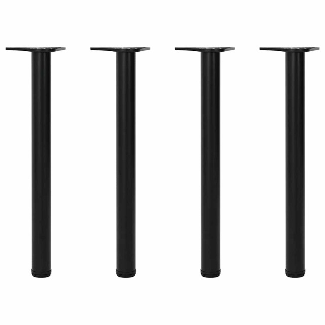 4 pieds de table réglables en hauteur 710 mm Noir