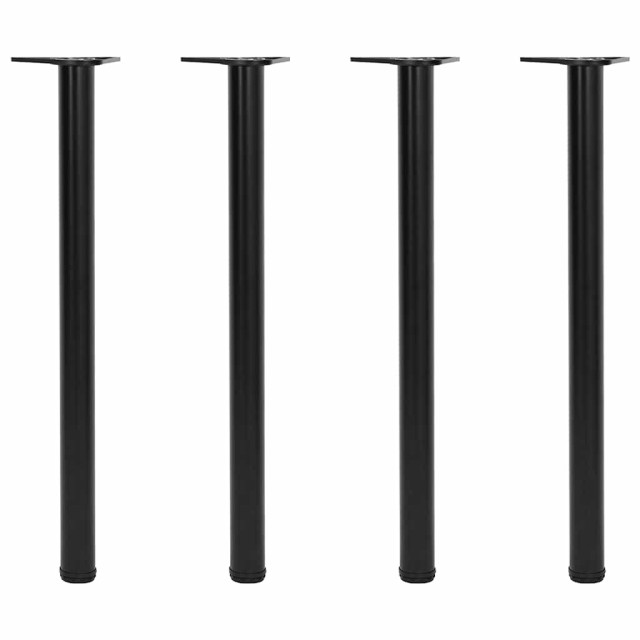 4 pieds de table réglables en hauteur 870 mm Noir