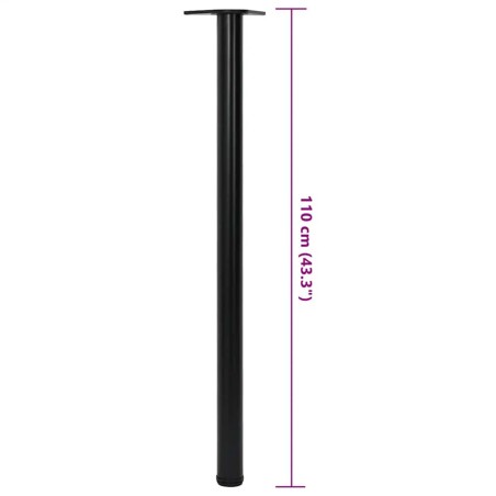 4 pieds de table réglables en hauteur Noir 1100 mm