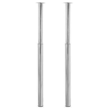 Pieds de table télescopique 2 pcs Chrome 710 mm - 1100 mm 2