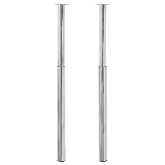 Pieds de table télescopique 2 pcs Chrome 710 mm - 1100 mm